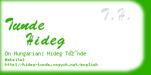 tunde hideg business card